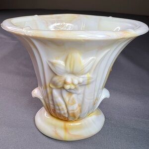 Vintage slag glass lily vase